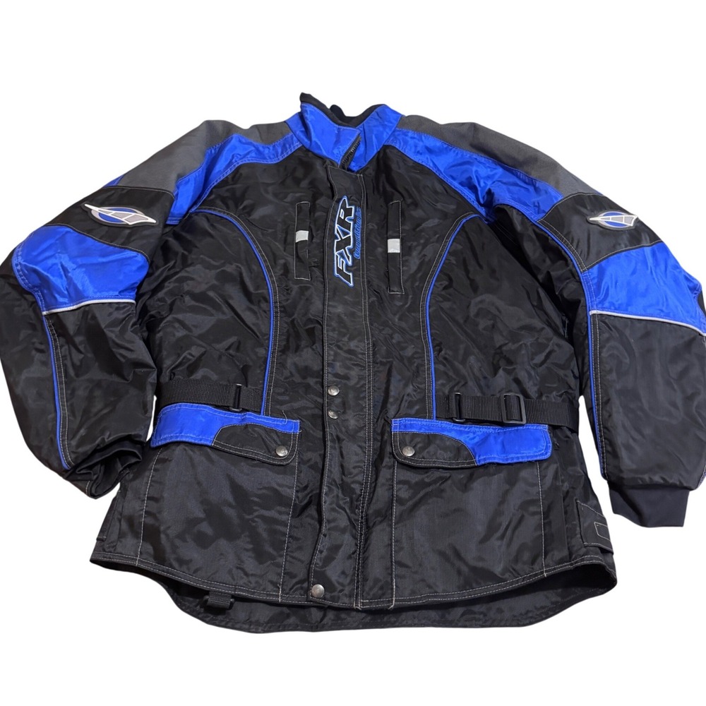 FXR Competition Inc Snowmobile Jacket Mens XL Black Blue Insulated‎ Racing Moto